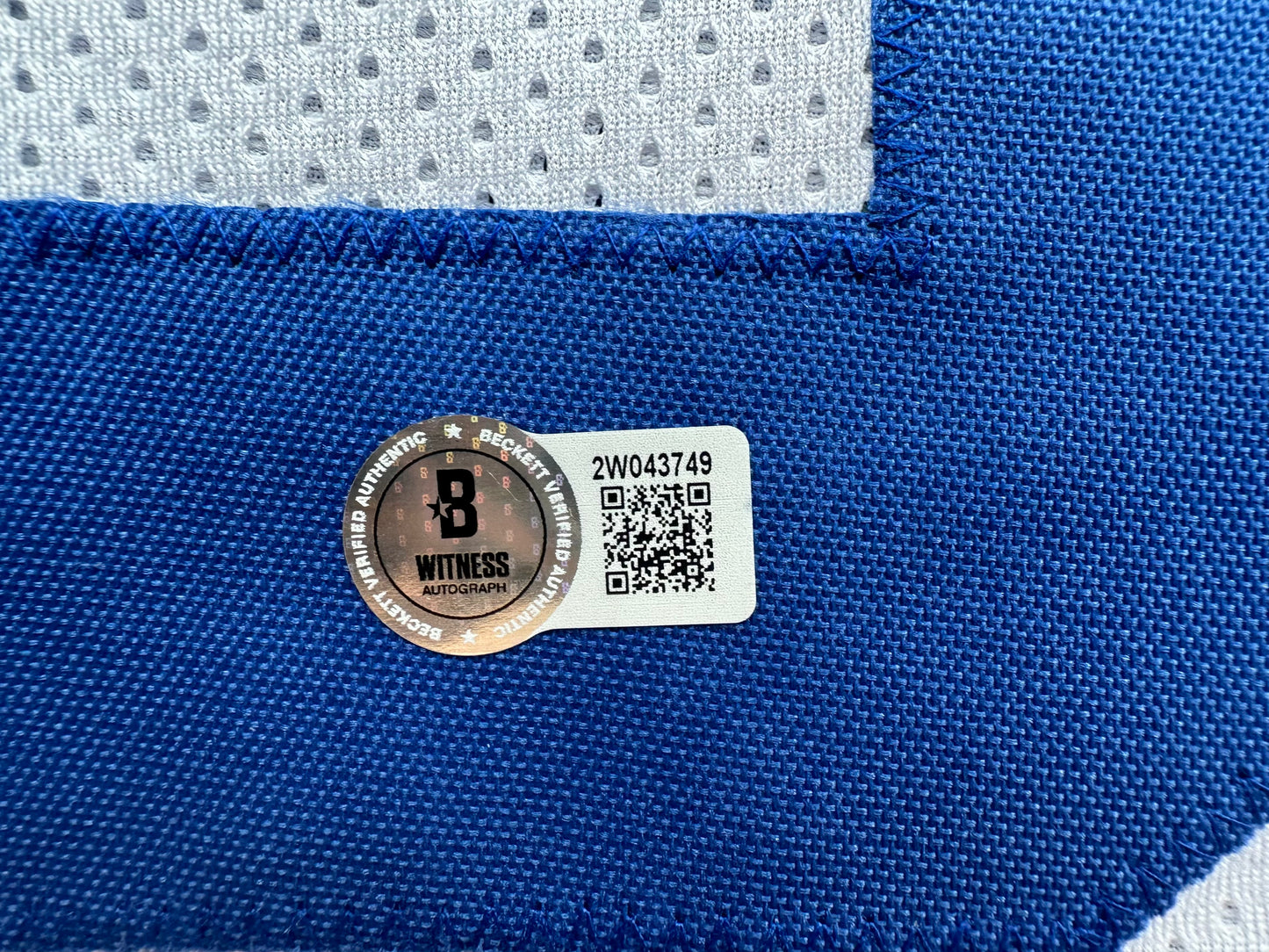 EUGENE LOCKHART DALLAS COWBOYS SIGNED WHITE JERSEY w/MULTI INSCs M BAS