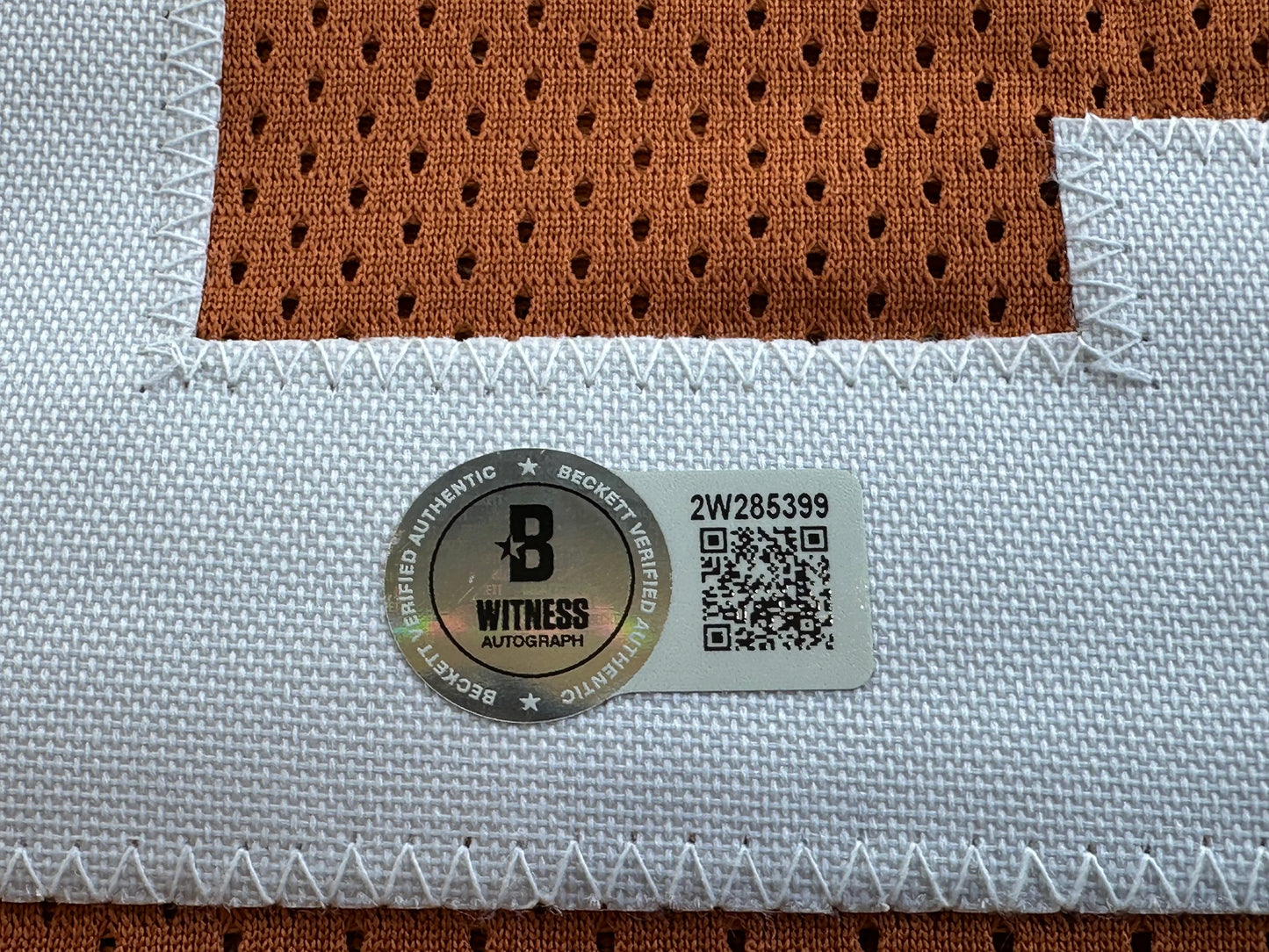 EARL CAMPBELL RICKY WILLIAMS SIGNED ORANGE HEISMAN JERSEY Texas Longhorns BAS