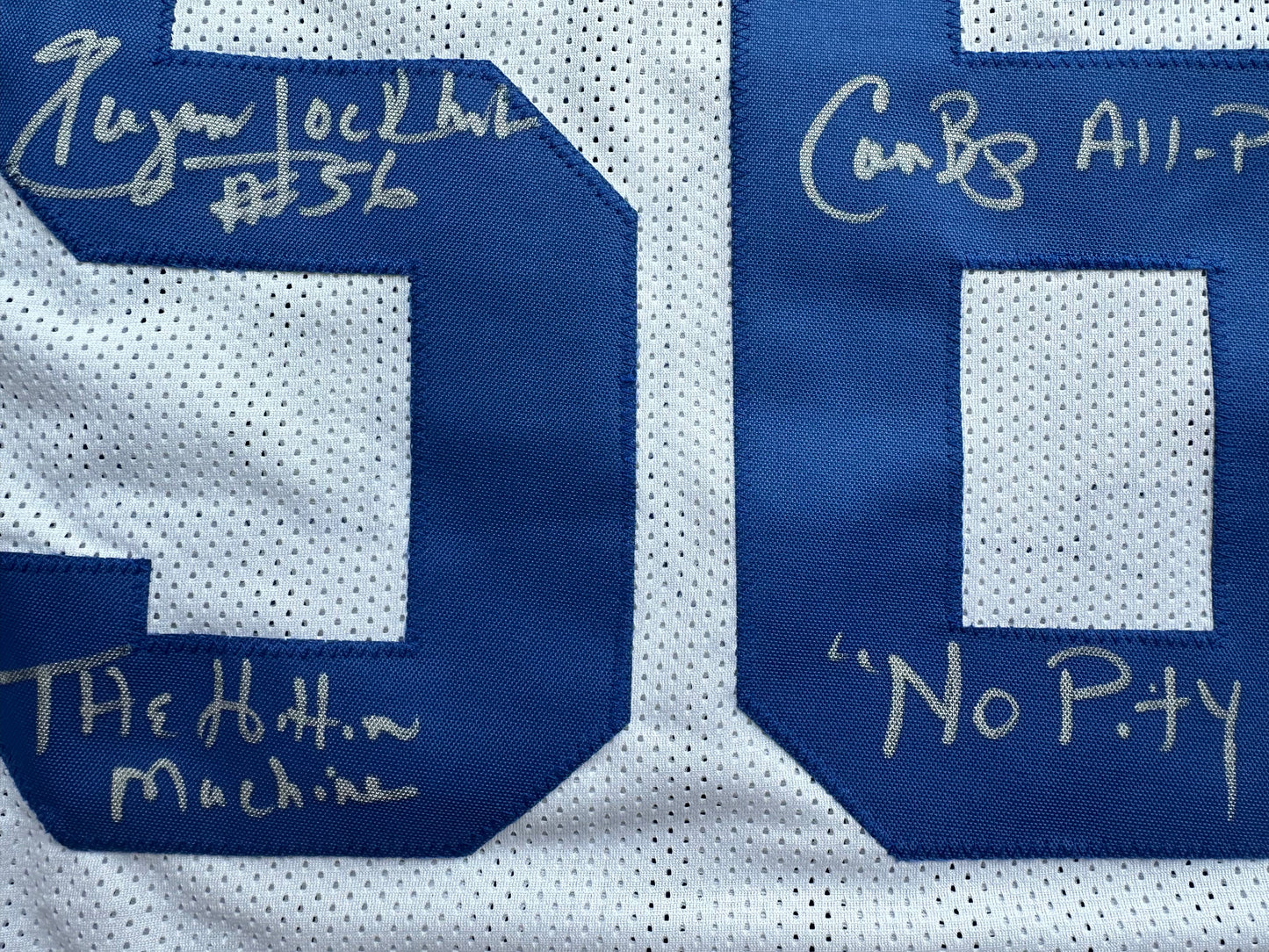 EUGENE LOCKHART DALLAS COWBOYS SIGNED WHITE JERSEY w/MULTI INSCs M BAS