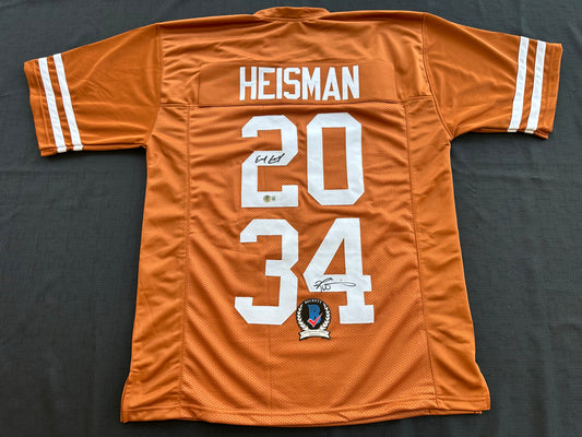 EARL CAMPBELL RICKY WILLIAMS SIGNED ORANGE HEISMAN JERSEY Texas Longhorns BAS