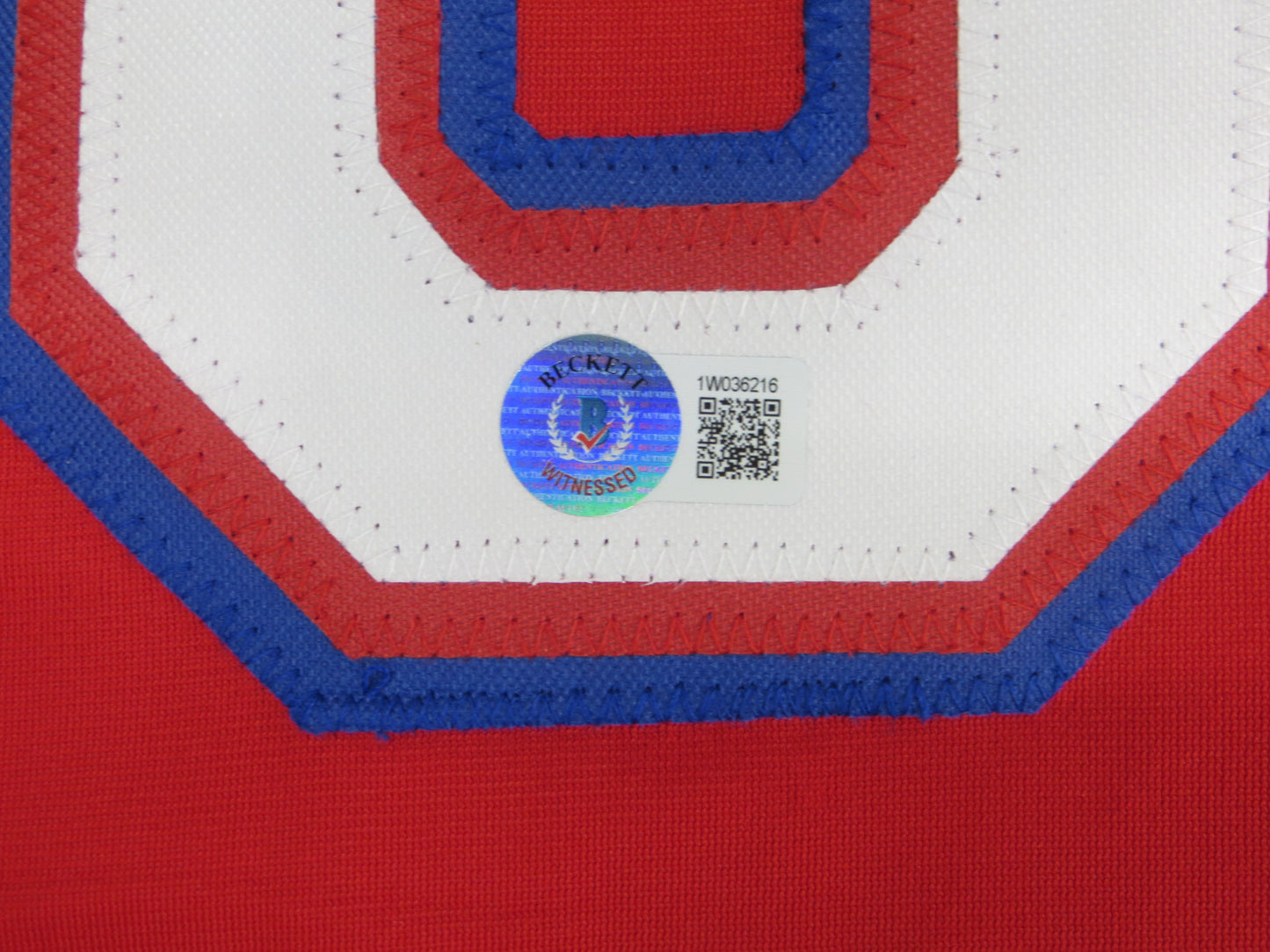 MICHAEL YOUNG TEXAS RANGERS SIGNED RED JERSEY size M BAS COA