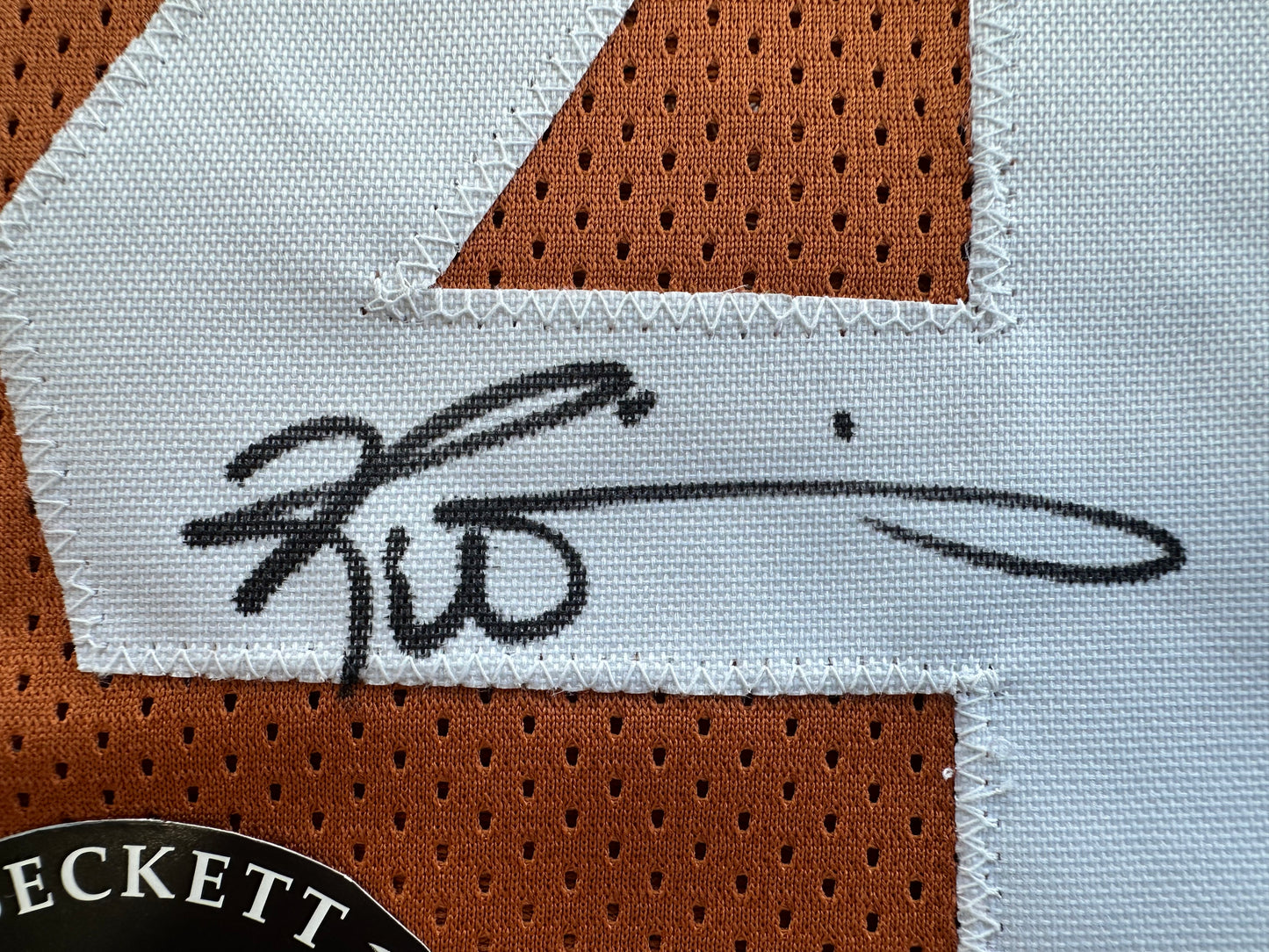 EARL CAMPBELL RICKY WILLIAMS SIGNED ORANGE HEISMAN JERSEY Texas Longhorns BAS