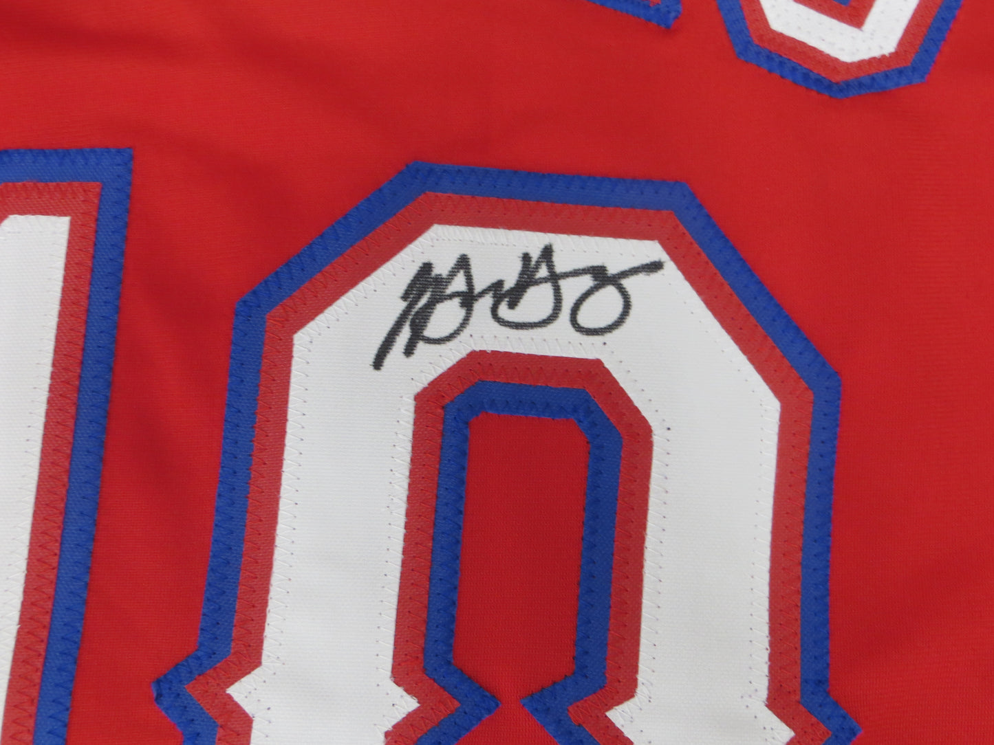 MICHAEL YOUNG TEXAS RANGERS SIGNED RED JERSEY size M BAS COA