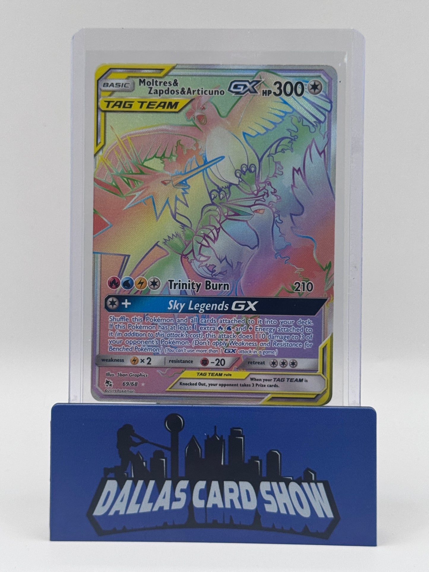 2019 Pokemon - Moltres & Zapdos & Articuno GX (Secret) - 69/68 Hidden Fates NM