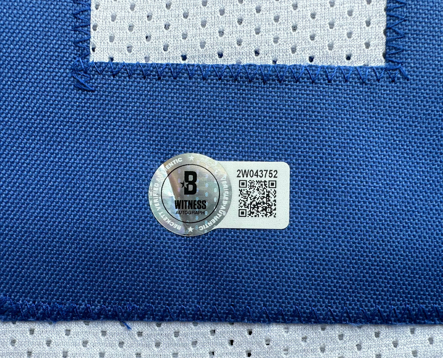 EUGENE LOCKHART DALLAS COWBOYS SIGNED WHITE JERSEY w/MULTI INSCs L BAS