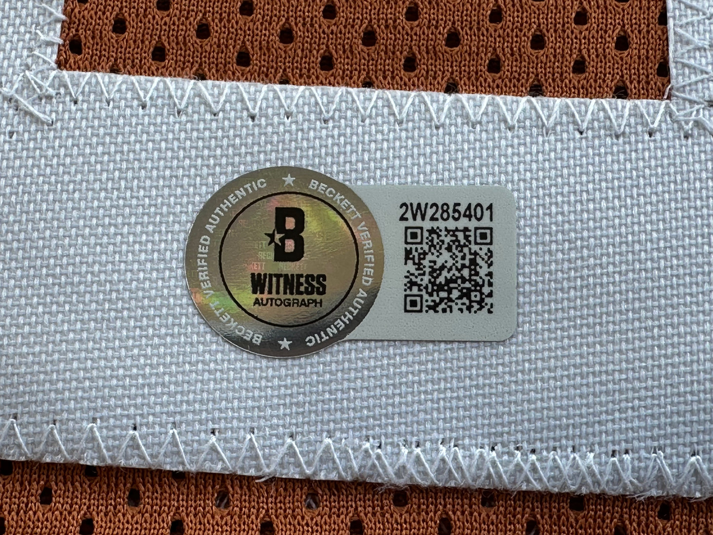 EARL CAMPBELL RICKY WILLIAMS SIGNED ORANGE HEISMAN JERSEY Texas Longhorns BAS