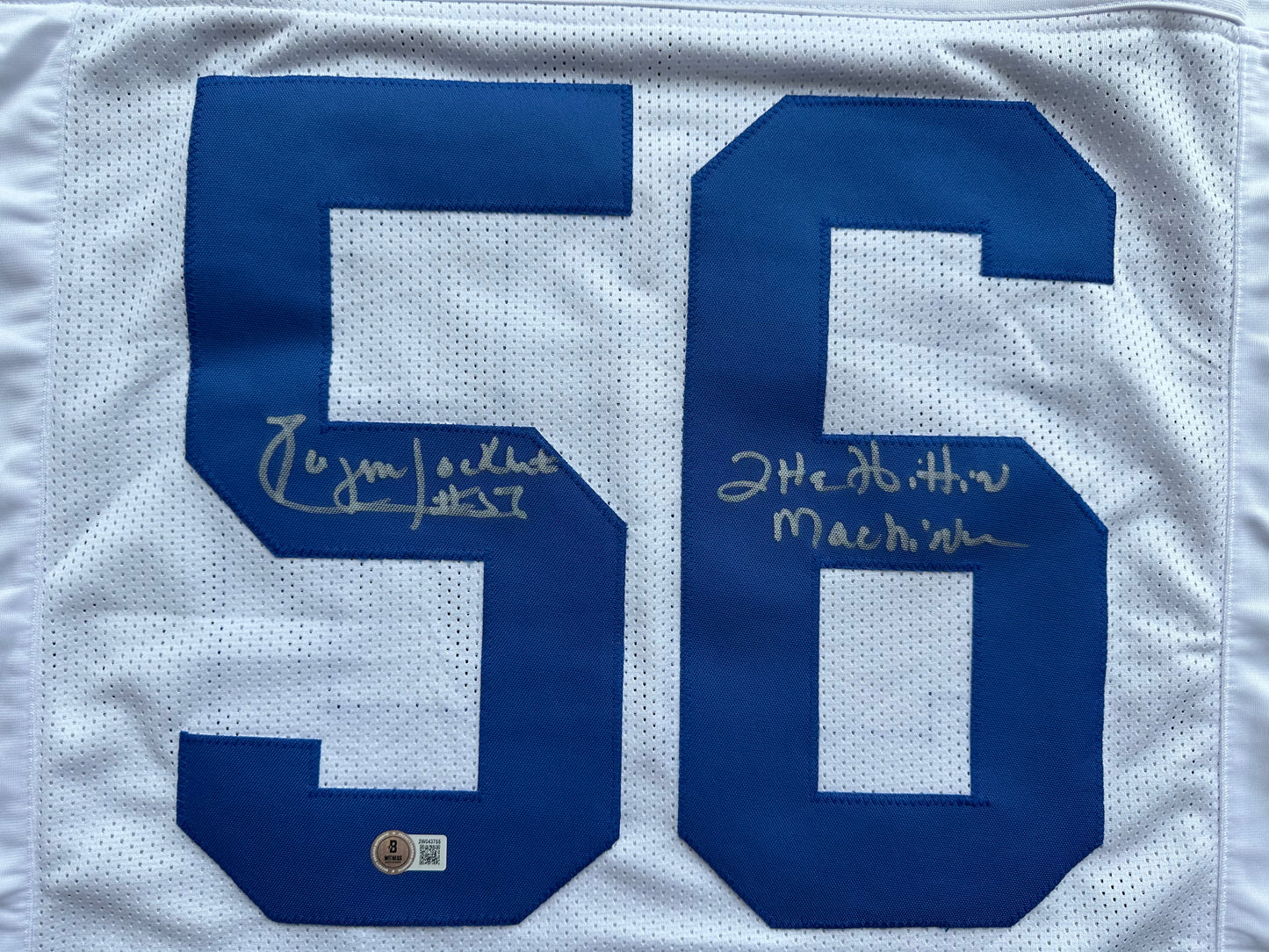 EUGENE LOCKHART DALLAS COWBOYS SIGNED WHITE JERSEY w/MULTI INSCs L BAS