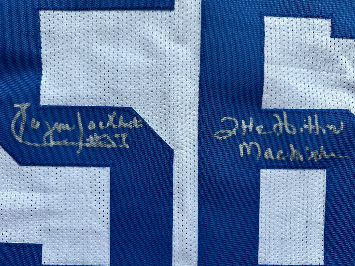 EUGENE LOCKHART DALLAS COWBOYS SIGNED WHITE JERSEY w/MULTI INSCs L BAS