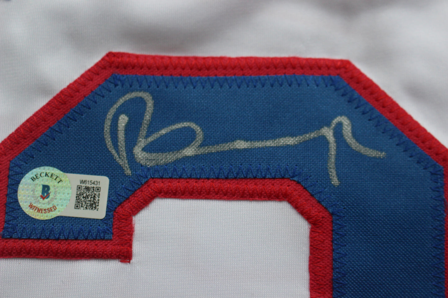PETE INCAVIGLIA RANGERS WHITE #29 "INKY" "GO RANGERS !"