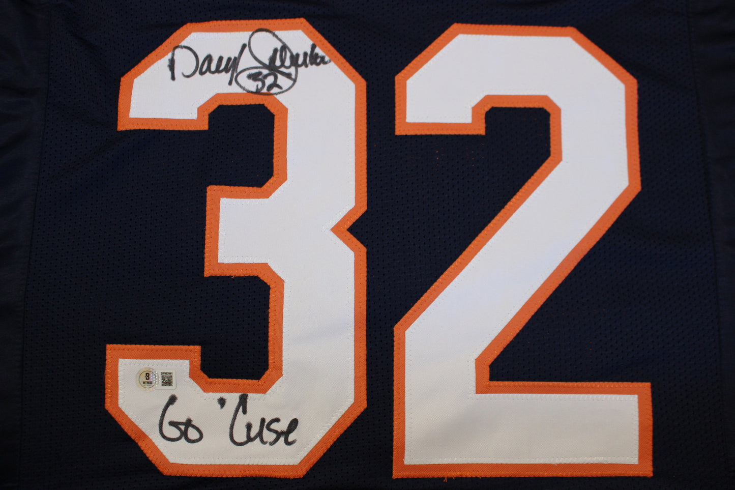 DARYL JOHNSTON SYRACUSE ORANGEMEN SIGNED FOOTBALL JERSEY "Go Cuse" BAS COA
