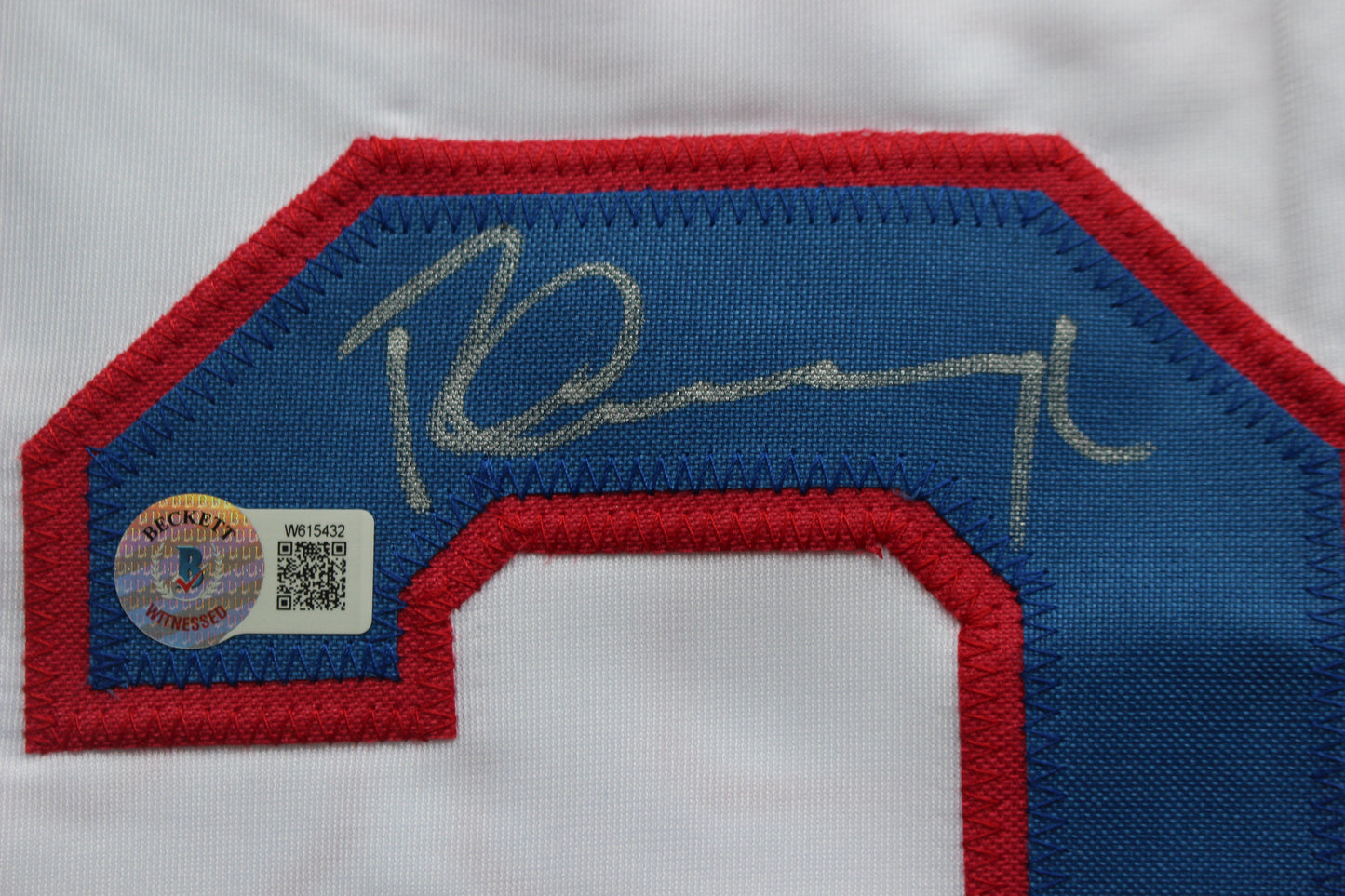 PETE INCAVIGLIA RANGERS WHITE #29 "INKY" "GO RANGERS !"