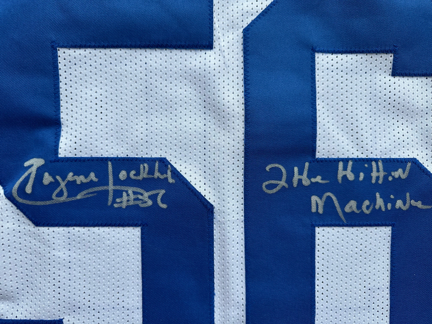 EUGENE LOCKHART DALLAS COWBOYS SIGNED WHITE JERSEY w/MULTI INSCs L BAS