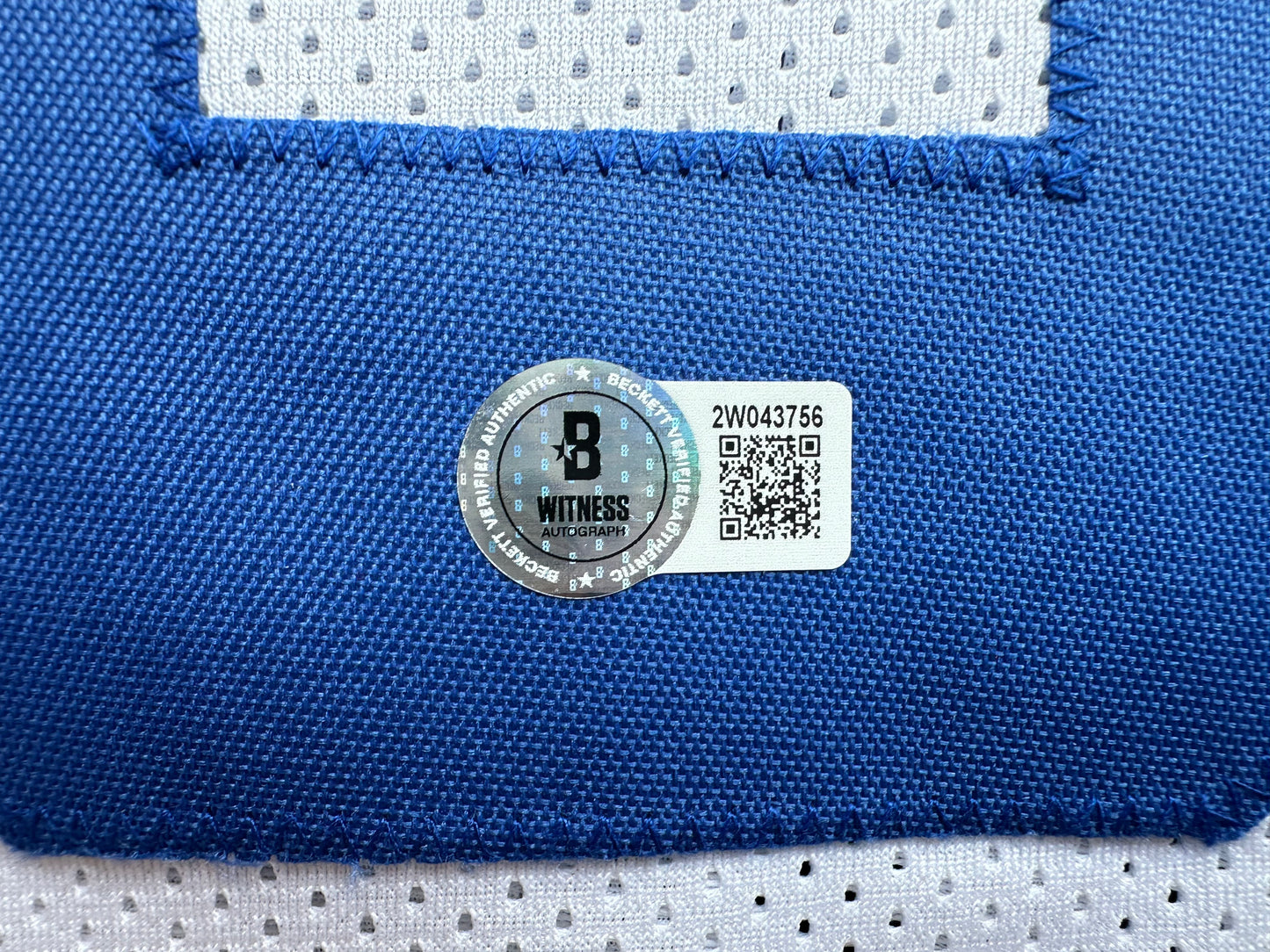 EUGENE LOCKHART DALLAS COWBOYS SIGNED WHITE JERSEY w/MULTI INSCs L BAS