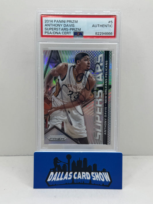 2014 Panini Prizm #5 Anthony Davis Superstars Autograph PSA Authentic