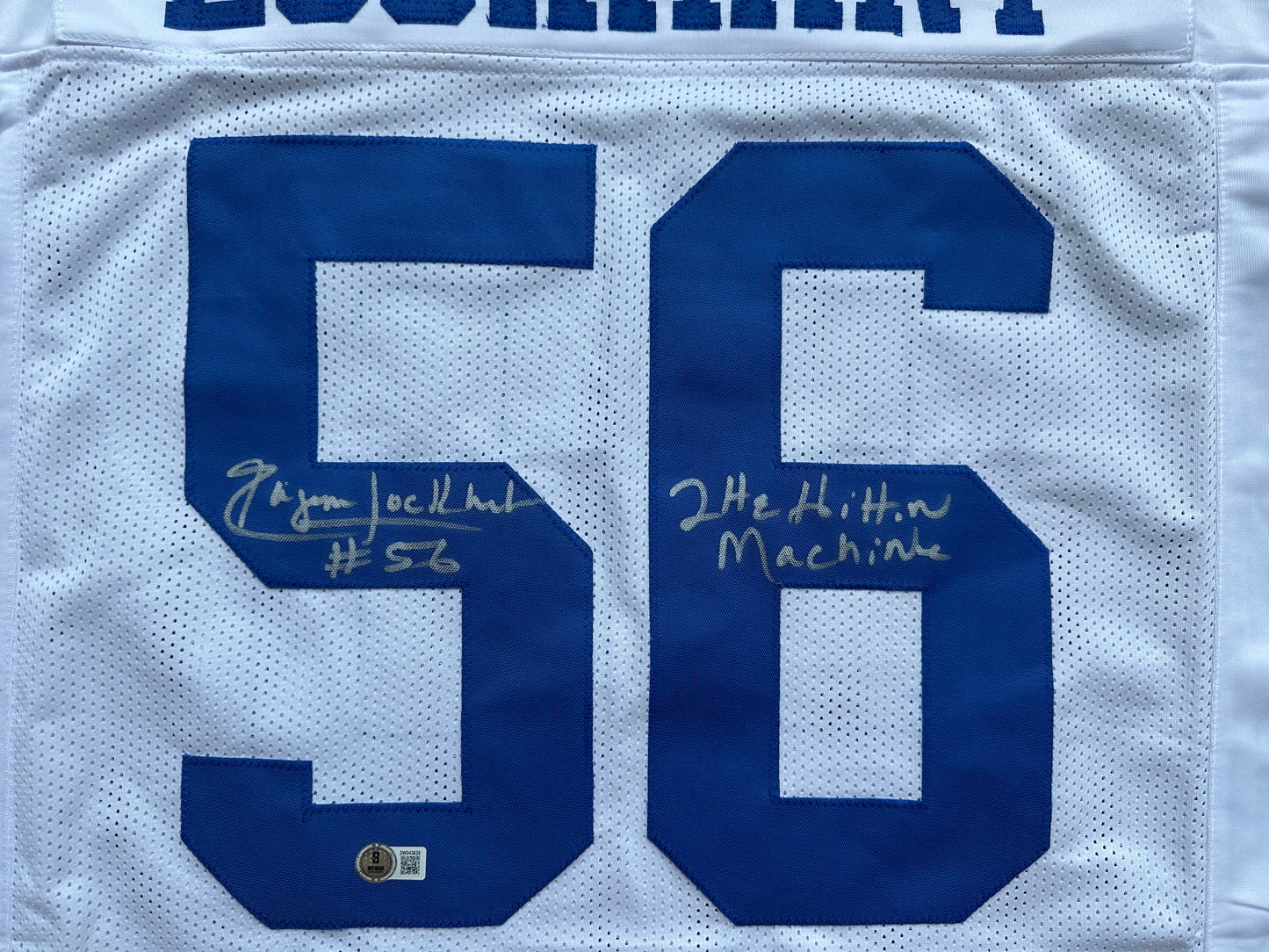 EUGENE LOCKHART DALLAS COWBOYS SIGNED WHITE JERSEY w/MULTI INSCs XL BAS