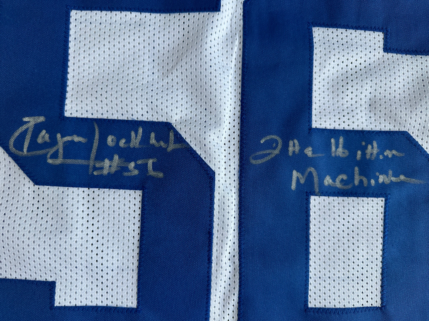 EUGENE LOCKHART DALLAS COWBOYS SIGNED WHITE JERSEY w/MULTI INSCs XL BAS