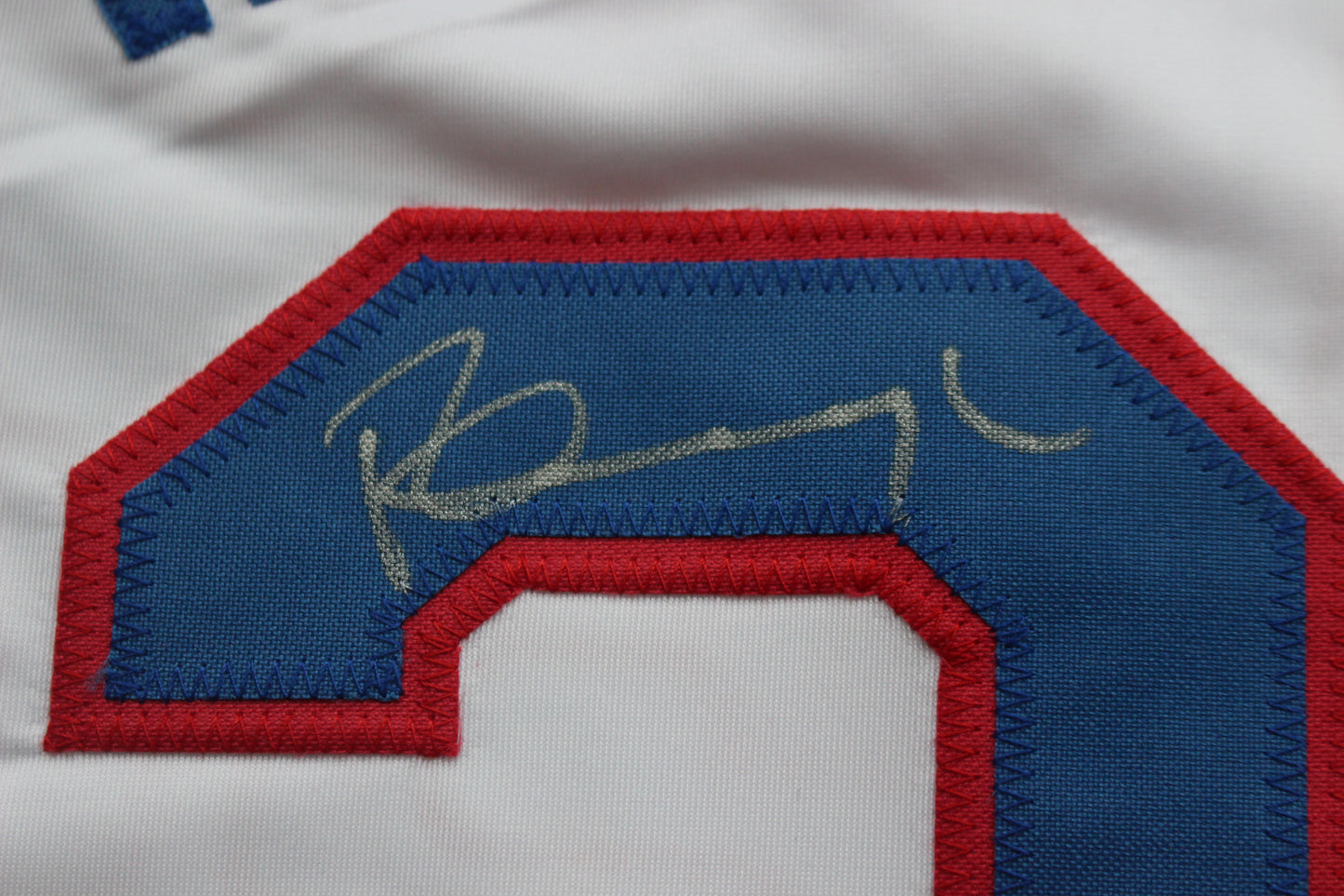 PETE INCAVIGLIA RANGERS WHITE #29 "INKY" "GO RANGERS !" JSA