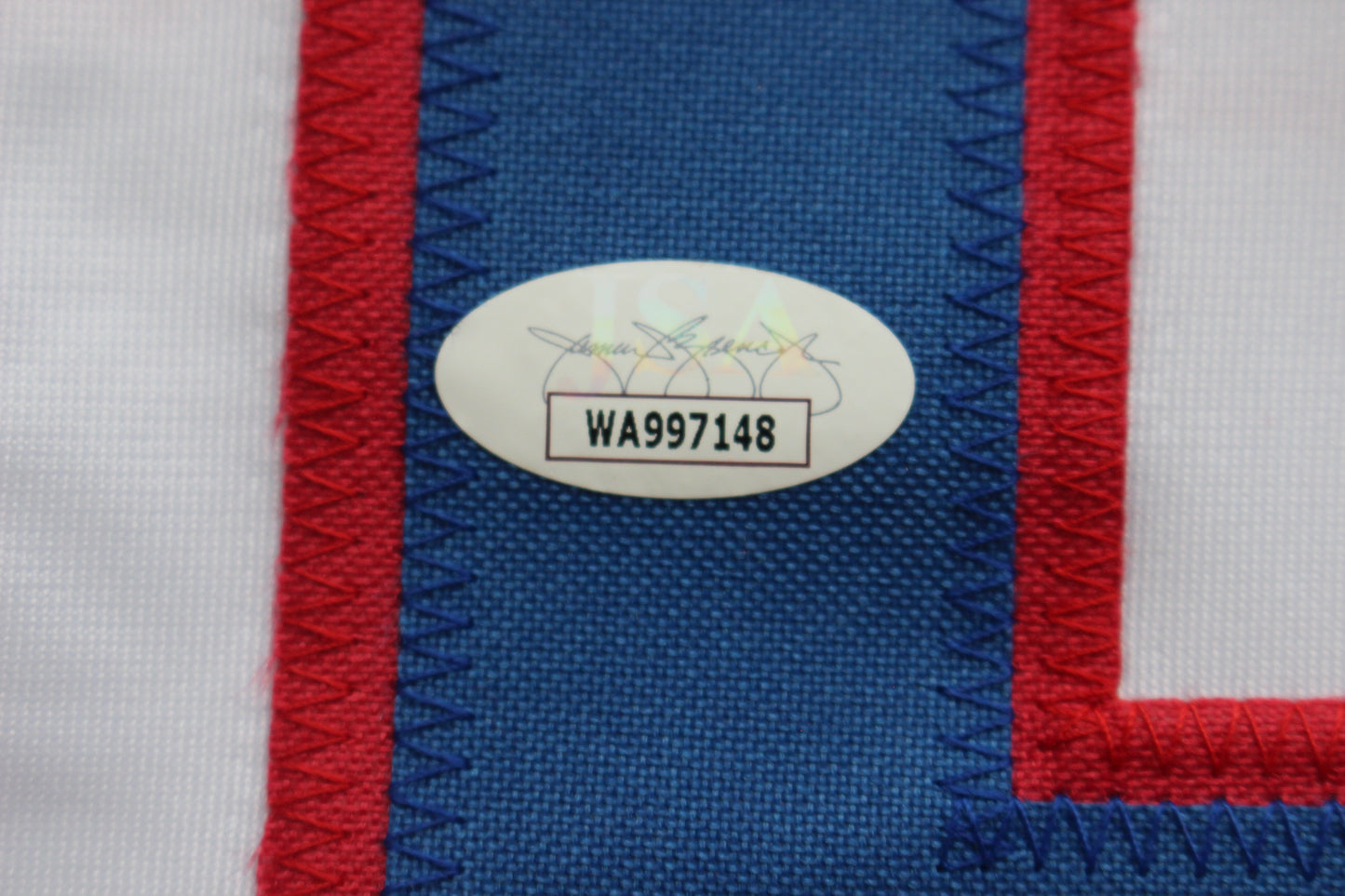 PETE INCAVIGLIA RANGERS WHITE #29 "INKY" "GO RANGERS !" JSA