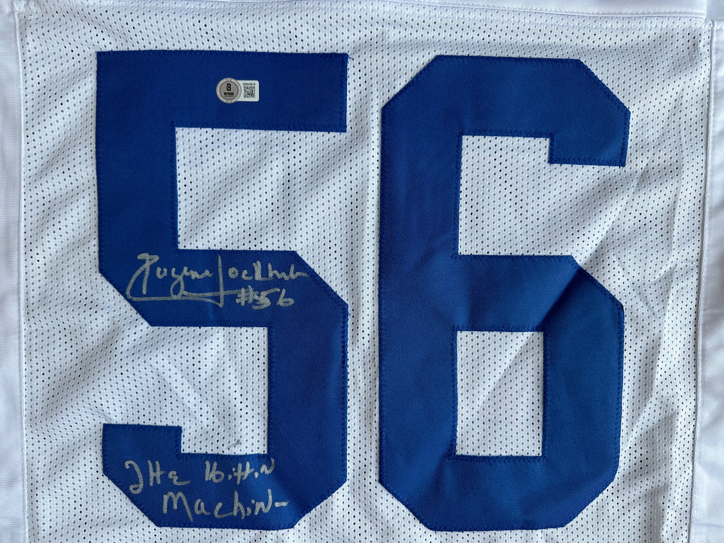 EUGENE LOCKHART DALLAS COWBOYS SIGNED WHITE JERSEY w/MULTI INSCs XL BAS