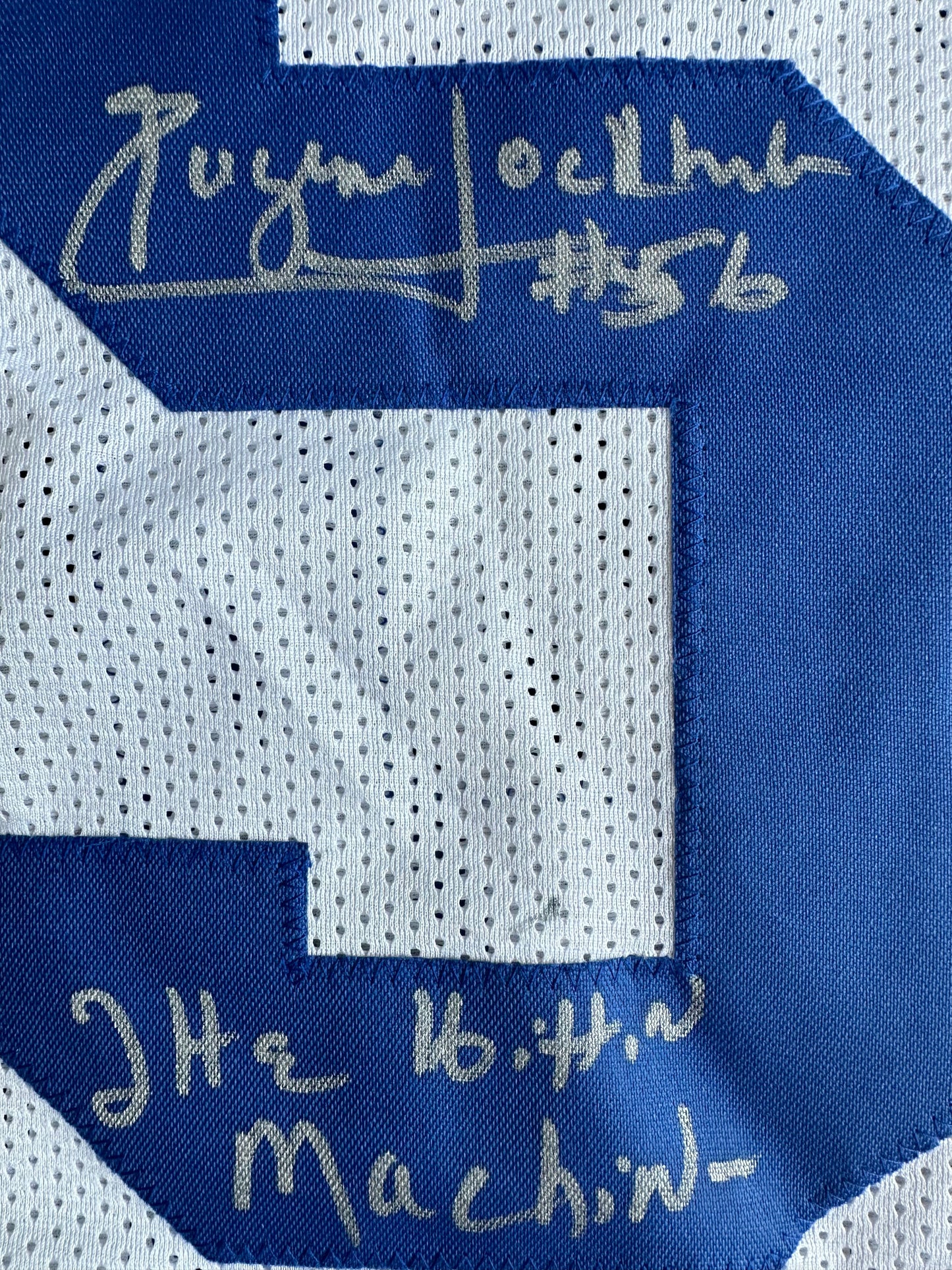 EUGENE LOCKHART DALLAS COWBOYS SIGNED WHITE JERSEY w/MULTI INSCs XL BAS