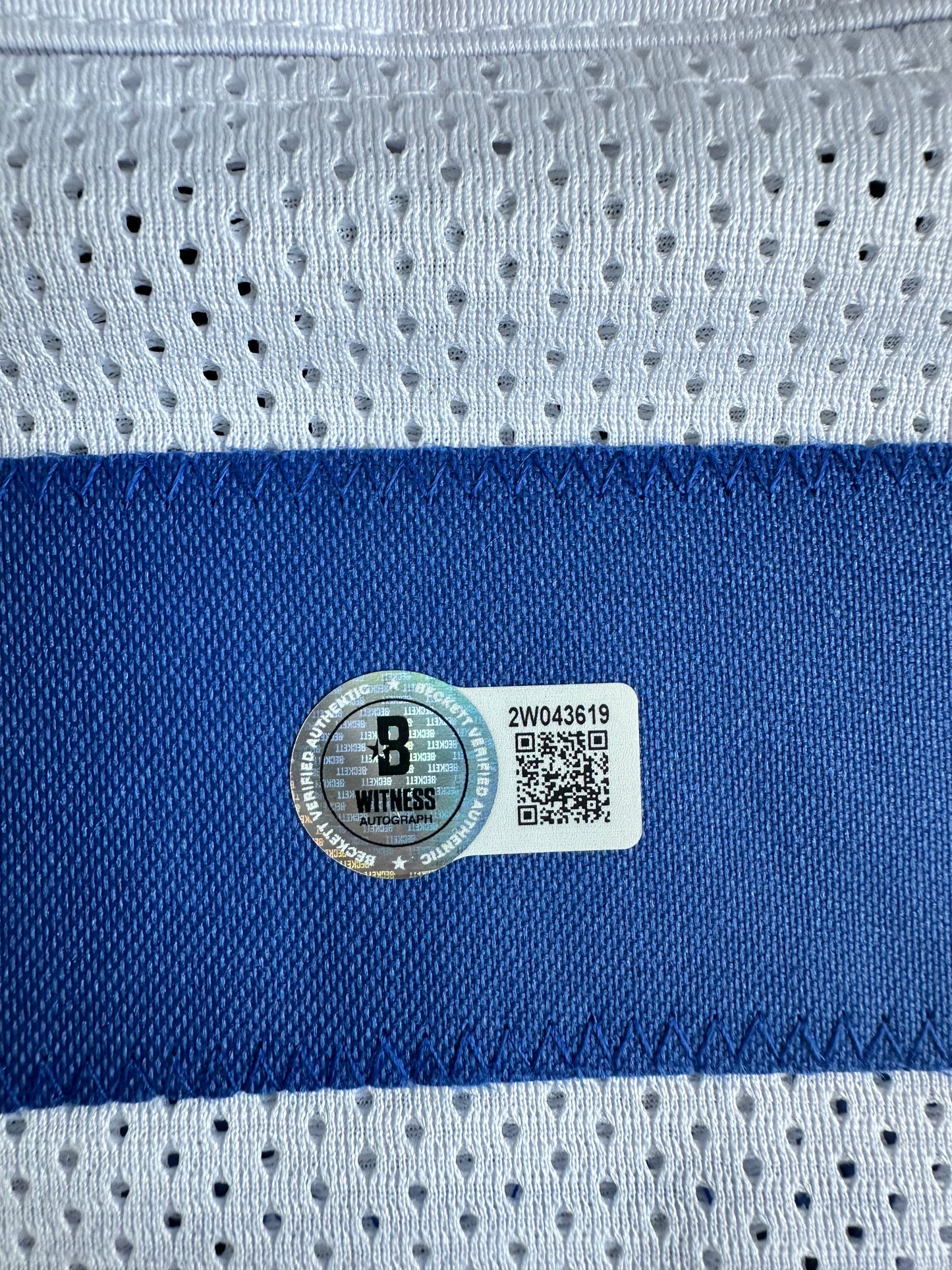 EUGENE LOCKHART DALLAS COWBOYS SIGNED WHITE JERSEY w/MULTI INSCs XL BAS