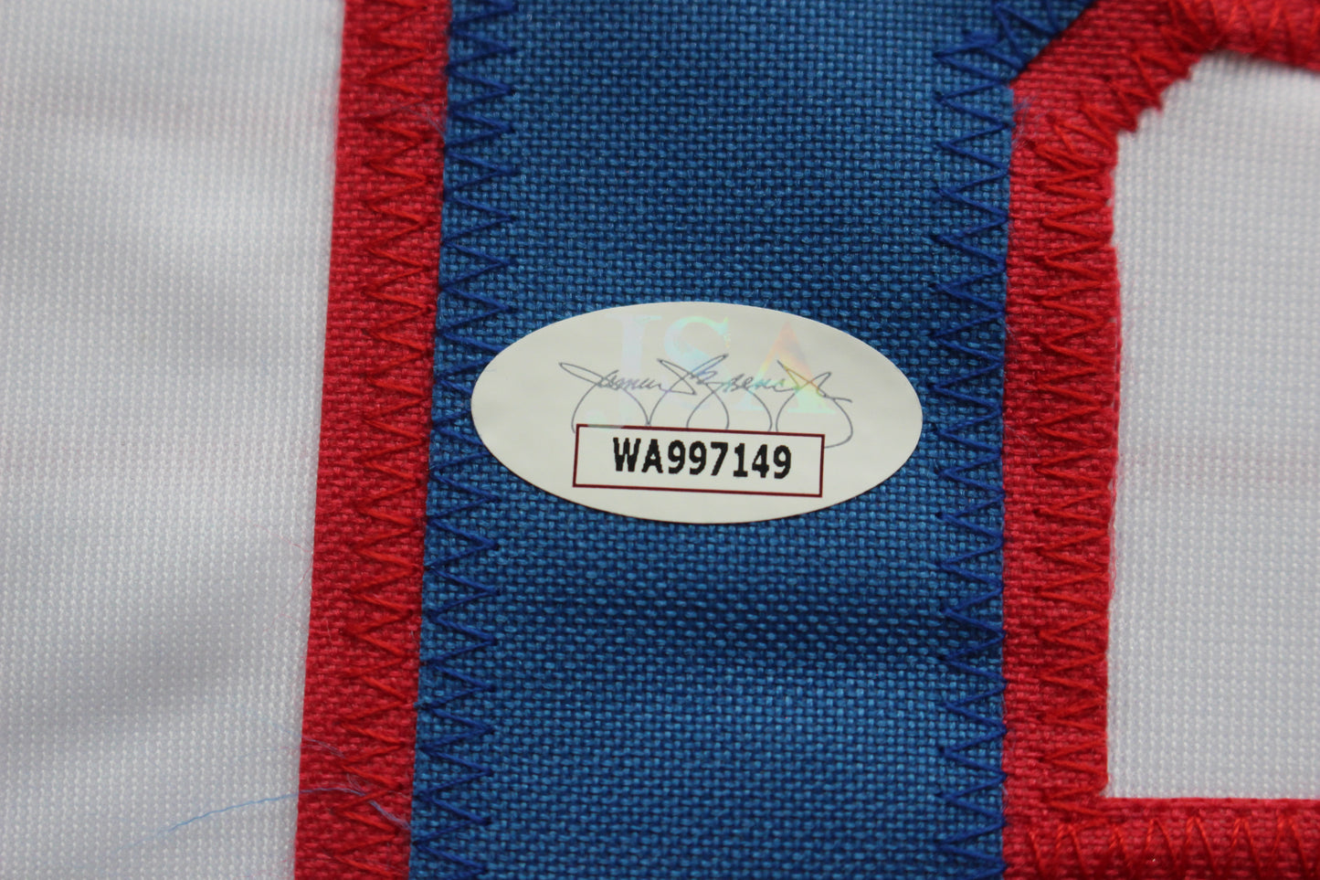 PETE INCAVIGLIA RANGERS WHITE #29 "INKY" "GO RANGERS !" JSA