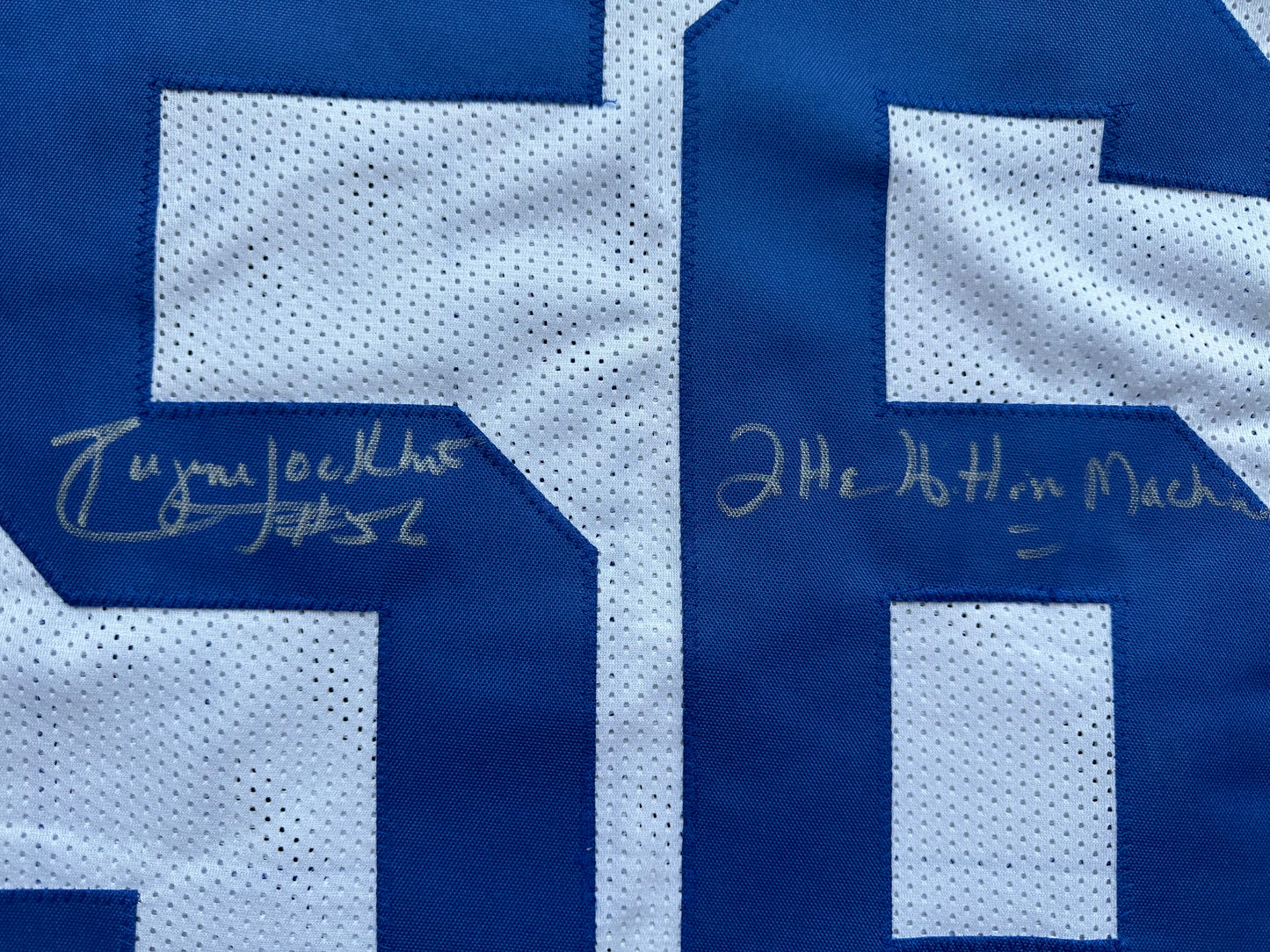 EUGENE LOCKHART DALLAS COWBOYS SIGNED WHITE JERSEY w/MULTI INSCs XL BAS