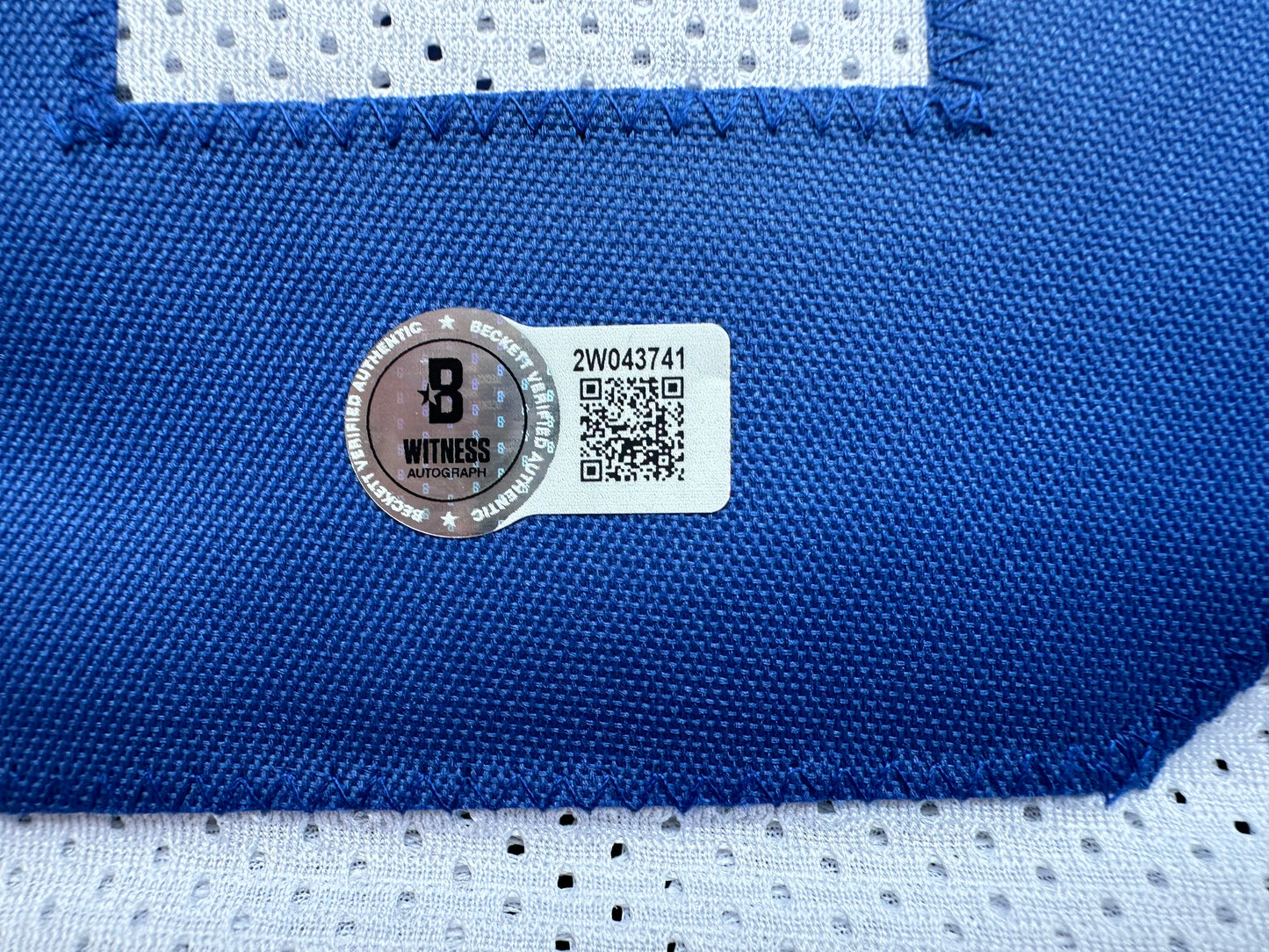 EUGENE LOCKHART DALLAS COWBOYS SIGNED WHITE JERSEY w/MULTI INSCs XL BAS