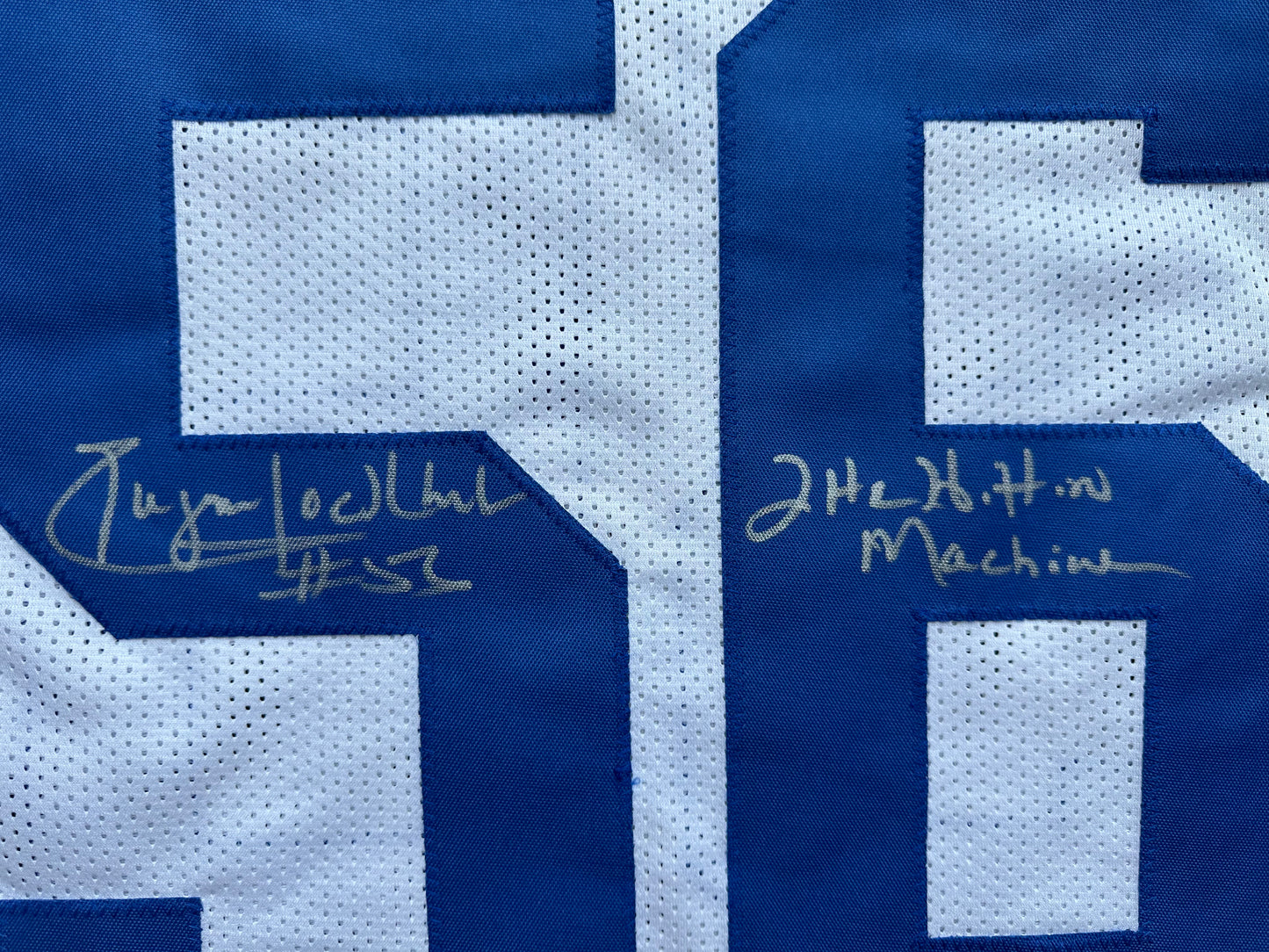 EUGENE LOCKHART DALLAS COWBOYS SIGNED WHITE JERSEY w/MULTI INSCs XL BAS