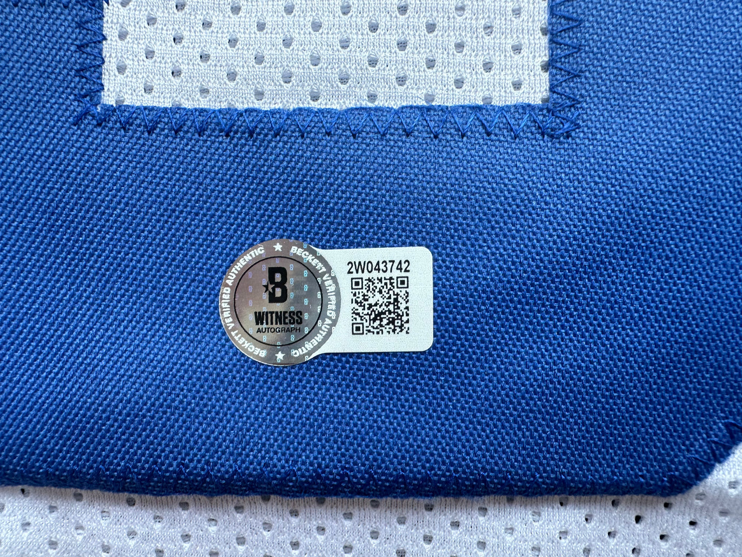 EUGENE LOCKHART DALLAS COWBOYS SIGNED WHITE JERSEY w/MULTI INSCs XL BAS