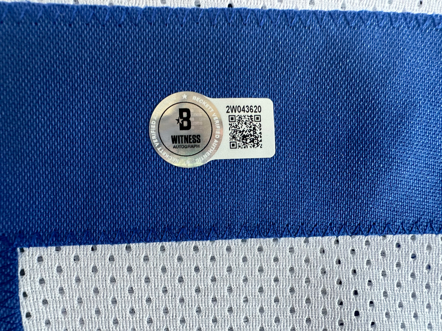 EUGENE LOCKHART DALLAS COWBOYS SIGNED WHITE JERSEY w/MULTI INSCs XL BAS