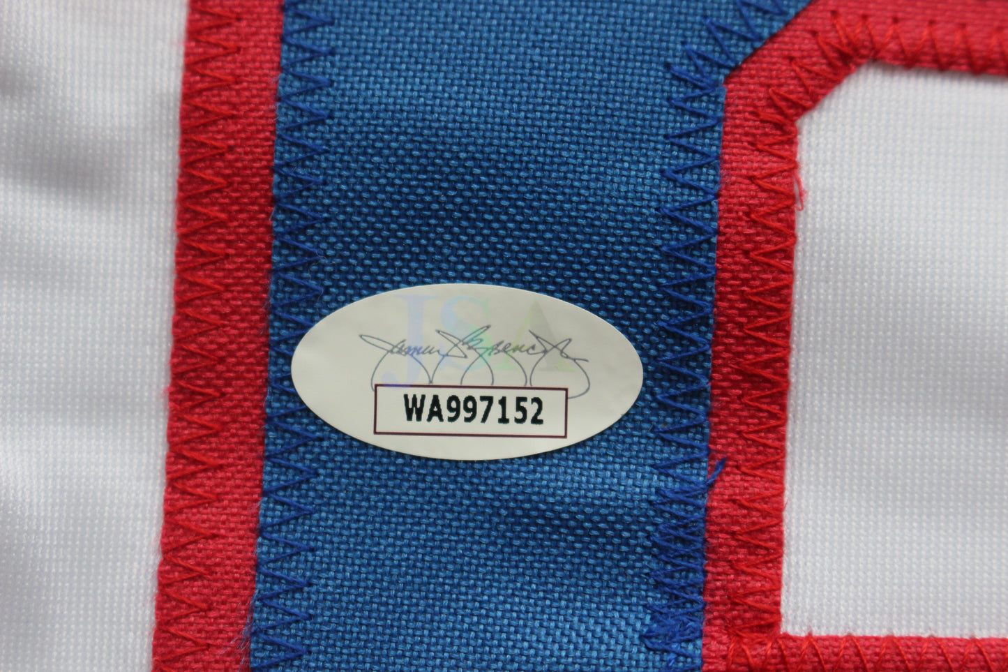PETE INCAVIGLIA RANGERS WHITE #29 "INKY" "GO RANGERS !" JSA