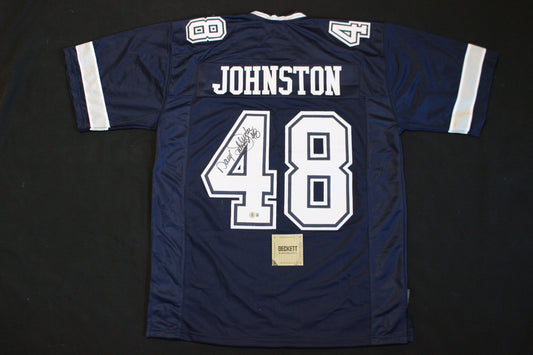 DARYL JOHNSTON DALLAS COWBOYS SIGNED ROAD FOOTBALL JERSEY Syracuse BAS COA