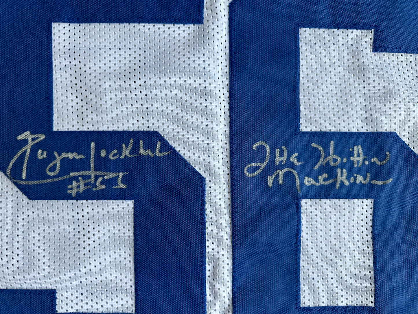 EUGENE LOCKHART DALLAS COWBOYS SIGNED WHITE JERSEY w/MULTI INSCs XL BAS