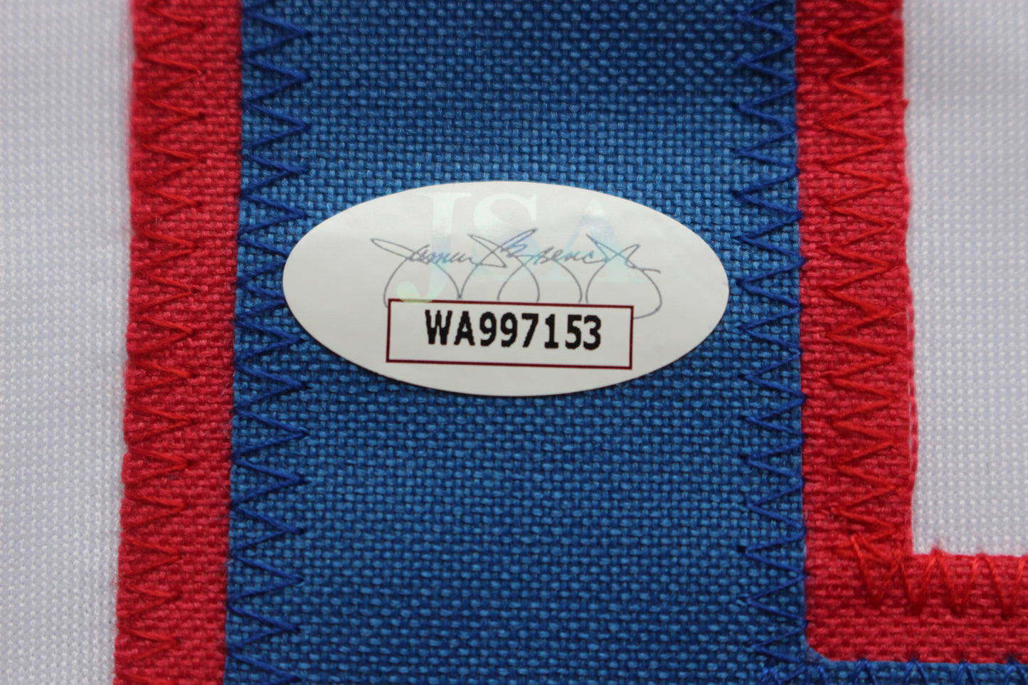PETE INCAVIGLIA RANGERS WHITE #29 "INKY" "GO RANGERS !" JSA