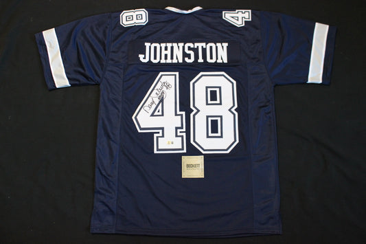 DARYL JOHNSTON DALLAS COWBOYS SIGNED ROAD FOOTBALL JERSEY Syracuse BAS COA