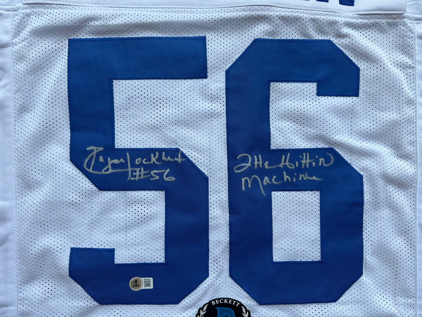 EUGENE LOCKHART DALLAS COWBOYS SIGNED WHITE JERSEY w/MULTI INSCs XL BAS