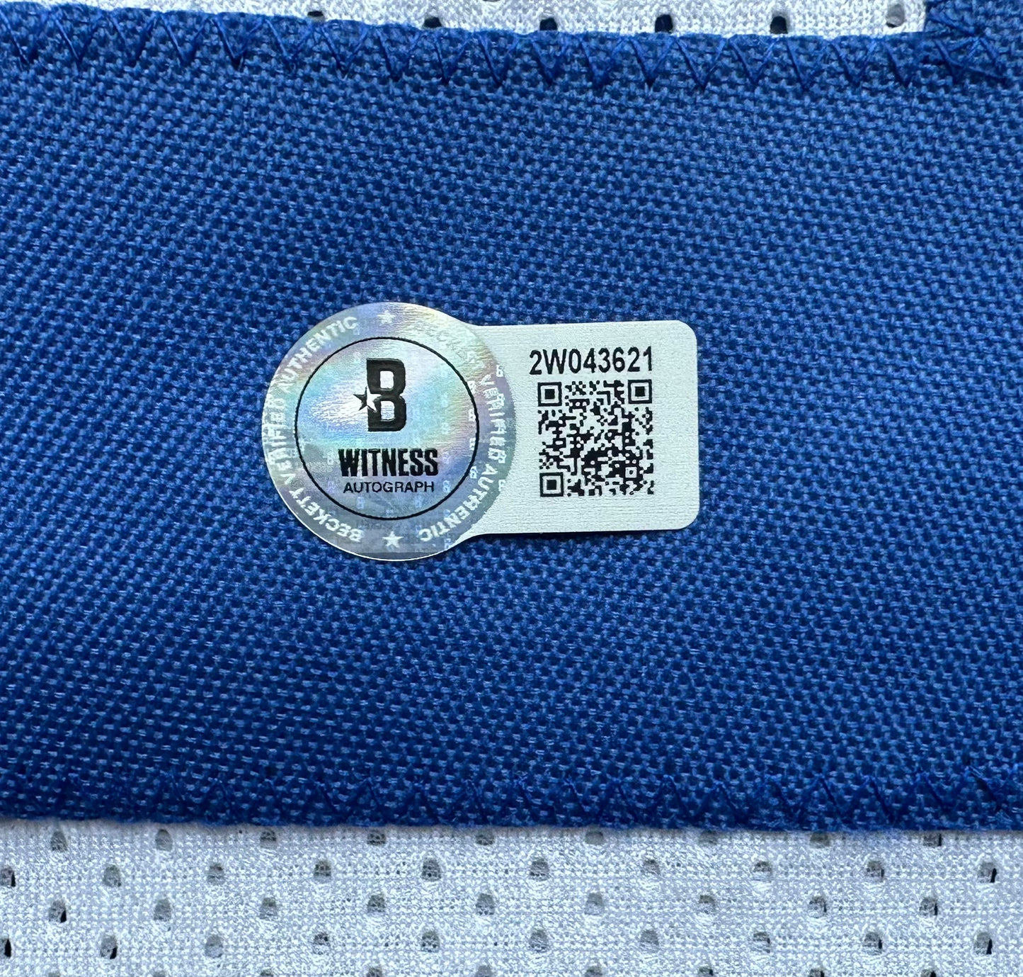 EUGENE LOCKHART DALLAS COWBOYS SIGNED WHITE JERSEY w/MULTI INSCs XL BAS