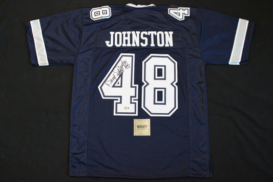 DARYL JOHNSTON DALLAS COWBOYS SIGNED ROAD FOOTBALL JERSEY Syracuse BAS COA