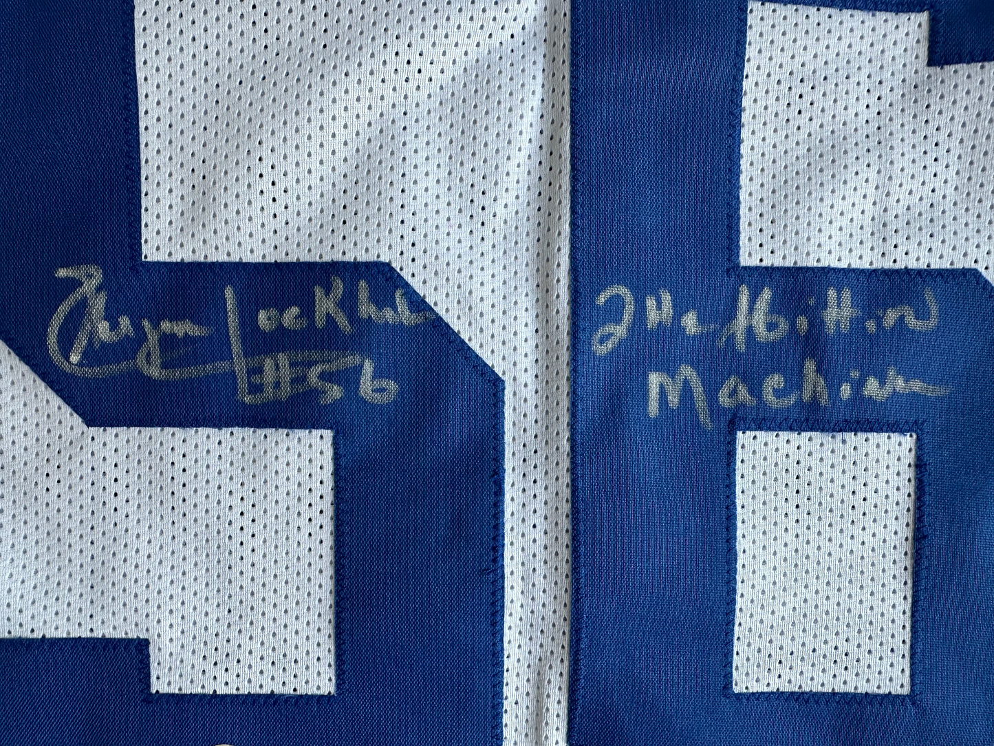 EUGENE LOCKHART DALLAS COWBOYS SIGNED WHITE JERSEY w/MULTI INSCs XL BAS