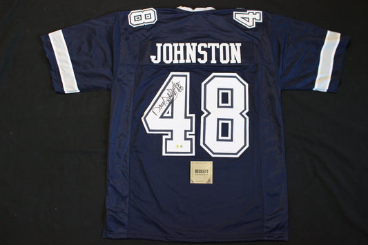 DARYL JOHNSTON DALLAS COWBOYS SIGNED ROAD FOOTBALL JERSEY Syracuse BAS COA