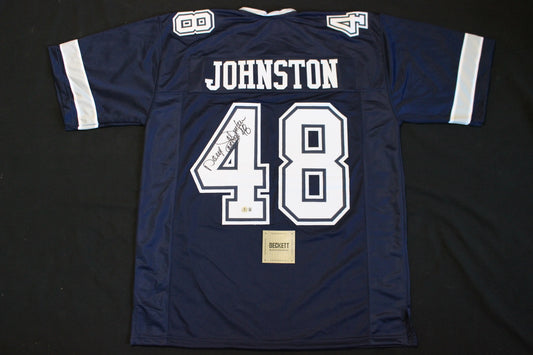 DARYL JOHNSTON DALLAS COWBOYS SIGNED ROAD FOOTBALL JERSEY Syracuse BAS COA