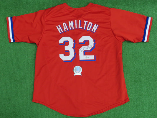 JOSH HAMILTON TEXAS RANGERS SIGNED RED JERSEY size 3XL BAS COA