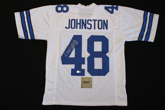 DARYL JOHNSTON DALLAS COWBOYS SIGNED HOME FOOTBALL JERSEY M BAS COA