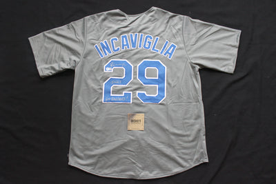 PETE INCAVIGLIA RANGERS GRAY #29 "INKY" "GO RANGERS !"