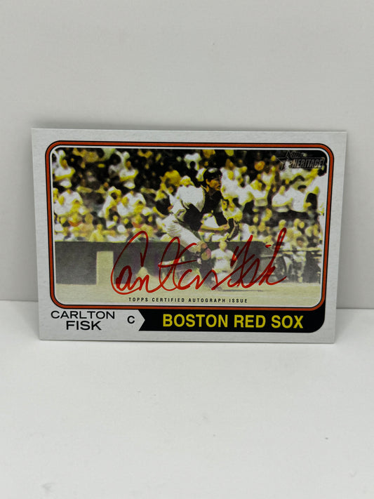 2023 Topps Carlton Fisk Real Ones Autograph Red Ink #ROA-CF /74 Red Soxs