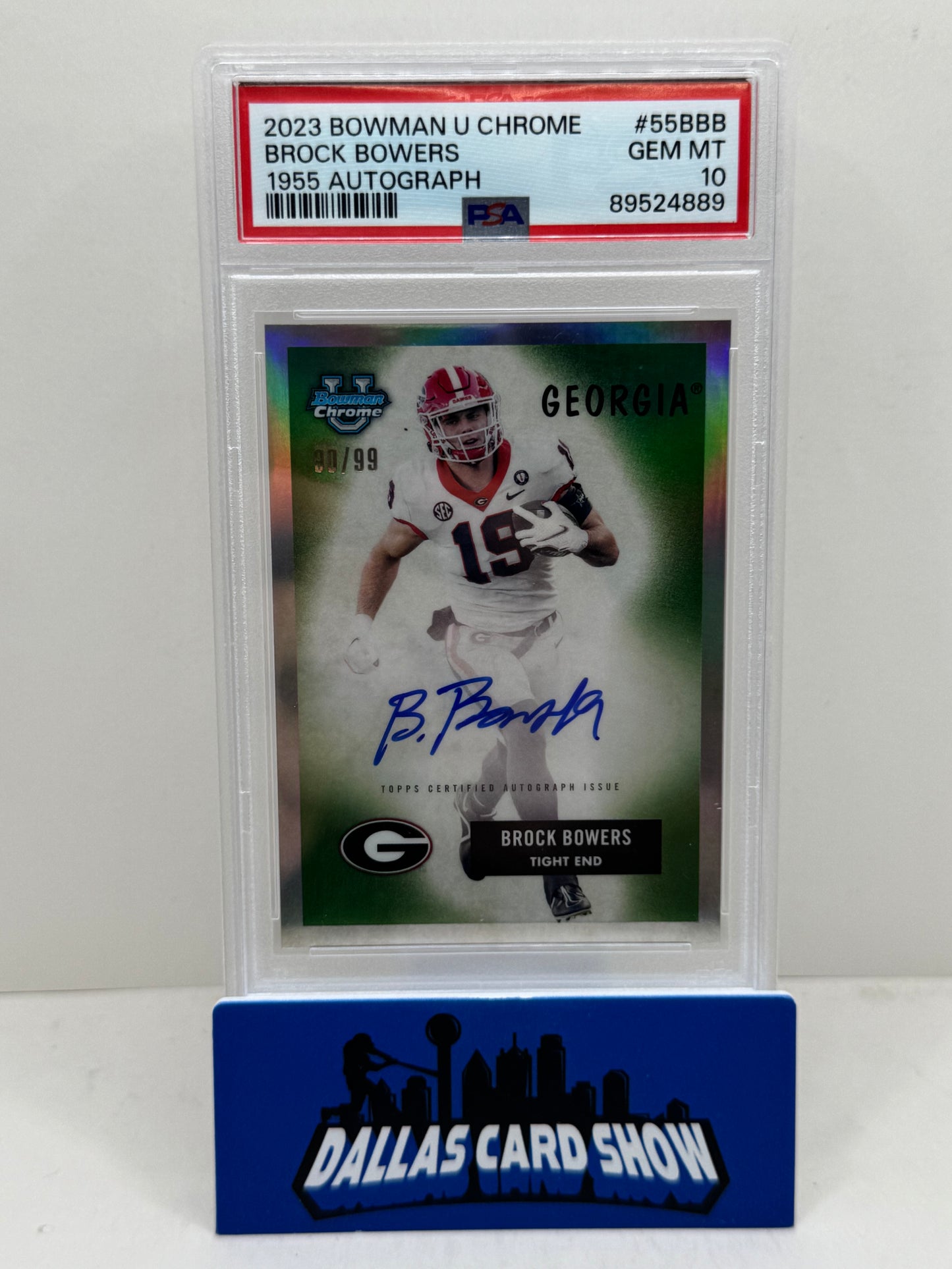 2023 Bowman U Chrome Brock Bowers 1955 Autograph /99 PSA 10