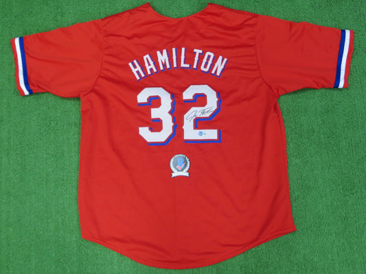 JOSH HAMILTON TEXAS RANGERS SIGNED RED JERSEY size 3XL BAS COA