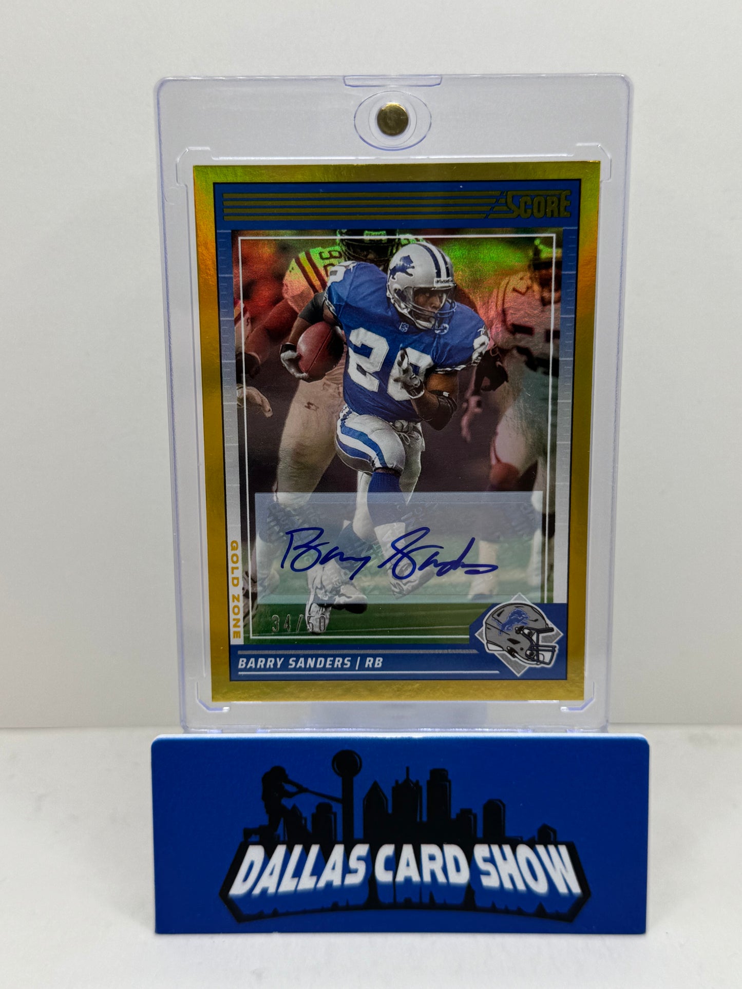 2024 Panini Score #98 Barry Sanders Gold Autograph /50 Lions