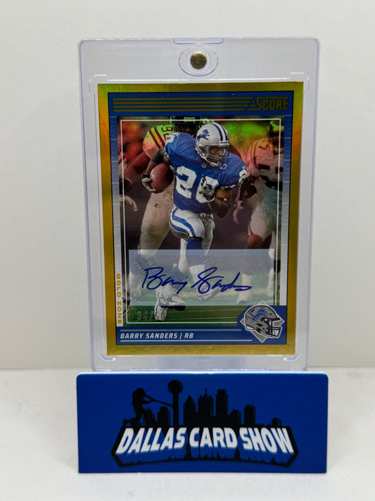 2024 Panini Score #98 Barry Sanders Gold Autograph /50 Lions